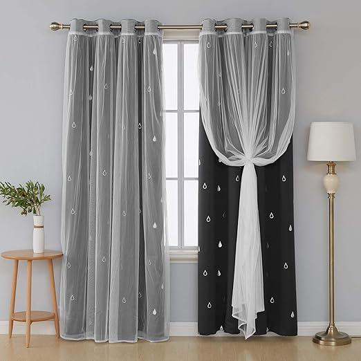 Amazon Com Deconovo Mix And Match Curtain Set 2 Piece Silver