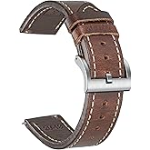 hemsut h Leather Watch Straps, Horween Leather Quick Release Replacement Watch Bands for Men or Women Tranditional or Smart Watches 18mm 20mm 22mm