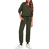 PRETTYGARDEN Women's Fall 2 Piece Lounge Sets Zip Up Sweatshirt Jogger Pants Sweat Track Suits Travel Outfit Winter Clothing