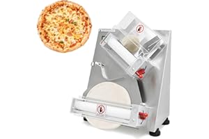 AMENITLIF Automatic Commercial Dough Sheeter 12", Electric Stainless Steel Pizza Roller Machine for Bread, Noodle, Pasta