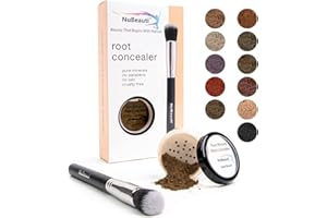 NuBeauti Root Touch Up Powder - True-to-Nature Hairline Concealer with 11 Shades - Fragrance-Free, Talc-Free, Paraben-Free (With Brush, Dark Brown)