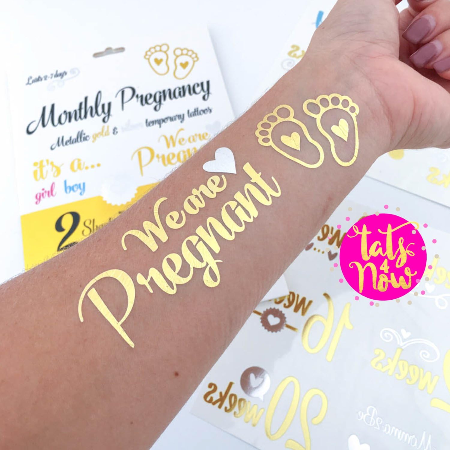 Baby shower, Pregnancy Gift, Pregnancy Reveal, Gender Reveal, Pregnancy Milestone Temporary Tattoos