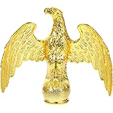 Balacoo Gold Flagpole Topper Eagle Ornament, Plastic Weatherproof Eagle Finial Flag Pole Ball Topper Replacement for Outdoor Flagpole (6.7 Inch, Golden)