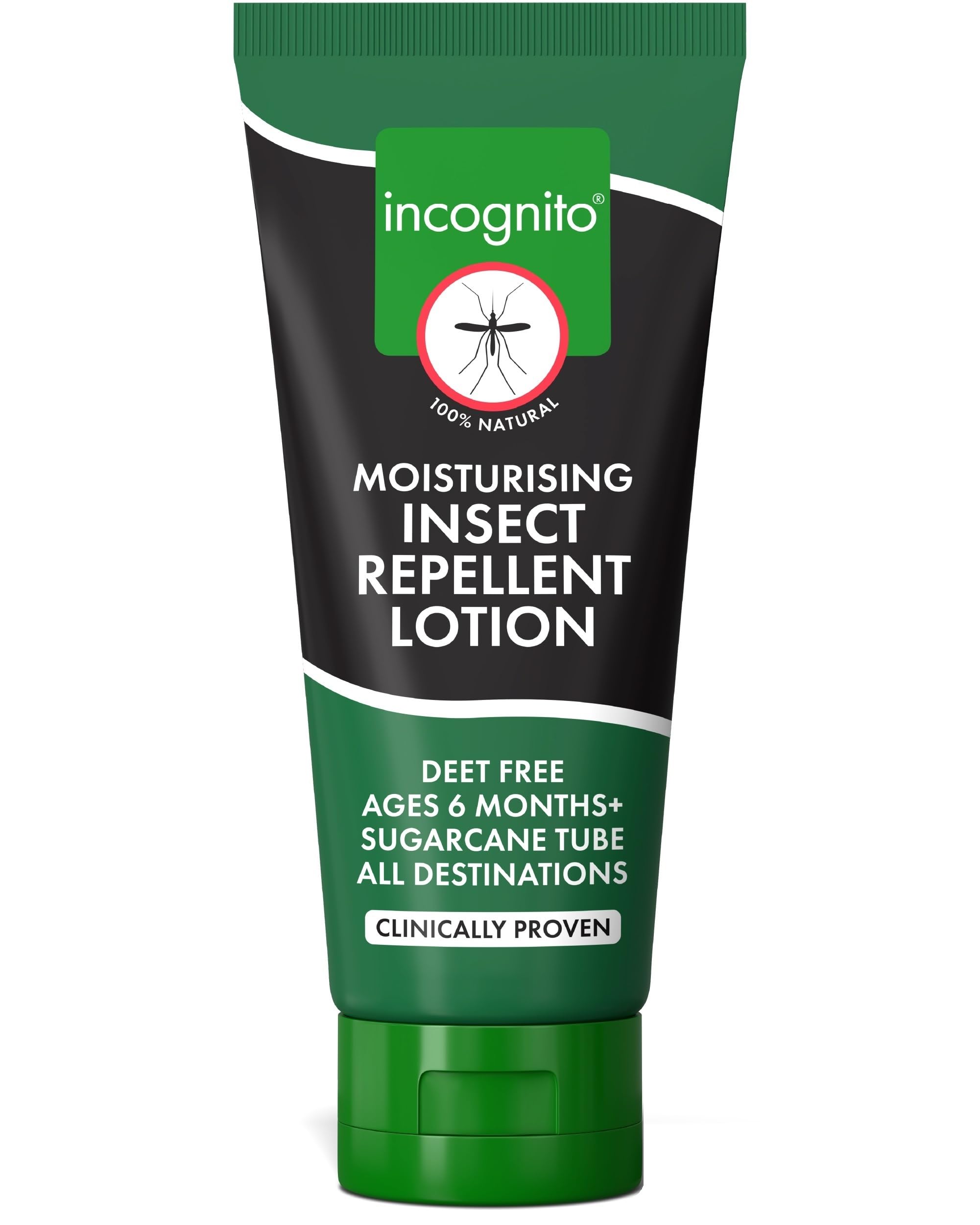 Incognito Insect Repellent Lotion 100 ml - Protects For Up To 7 Hours - Natural, DEET free formula - Insect Repellent & Moisturiser For Soft Protected Skin - Travel Friendly Organic Mosquito Repellent