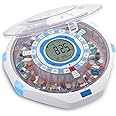 LiveFine WiFi Automatic Pill Dispenser and Remote Medication Monitoring System with Locking Key, 28-Day Medication Organizer Up To 9 Doses Per, Adjustable Light/Sound Alarms For Prescriptions & Vitami