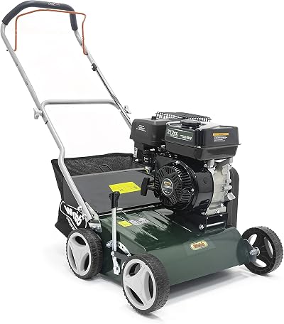 Webb WEPS400 4 Wheel Petrol Lawn Scarifier & Raker 40cm 45L Bag 3 Year