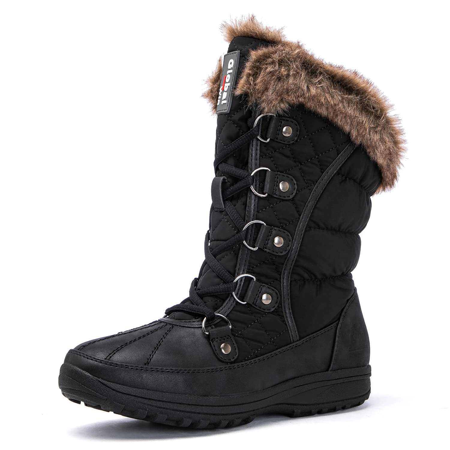 GLOBALWIN Women's Warm Fur Lined Winter Snow Boots, Comfortable