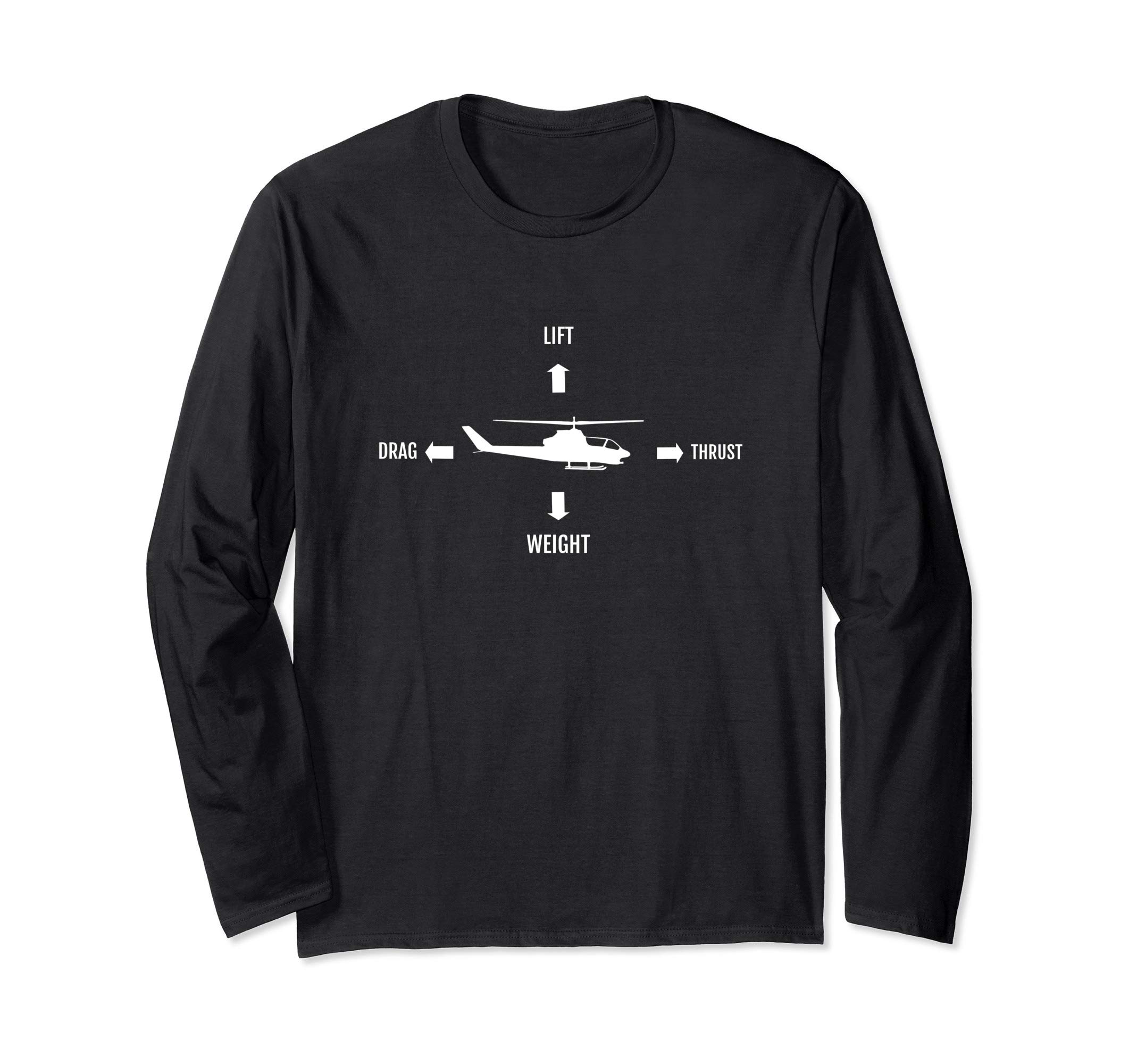 Four Forces of Flight Helicopter Pilot Long Sleeve T-Shirt