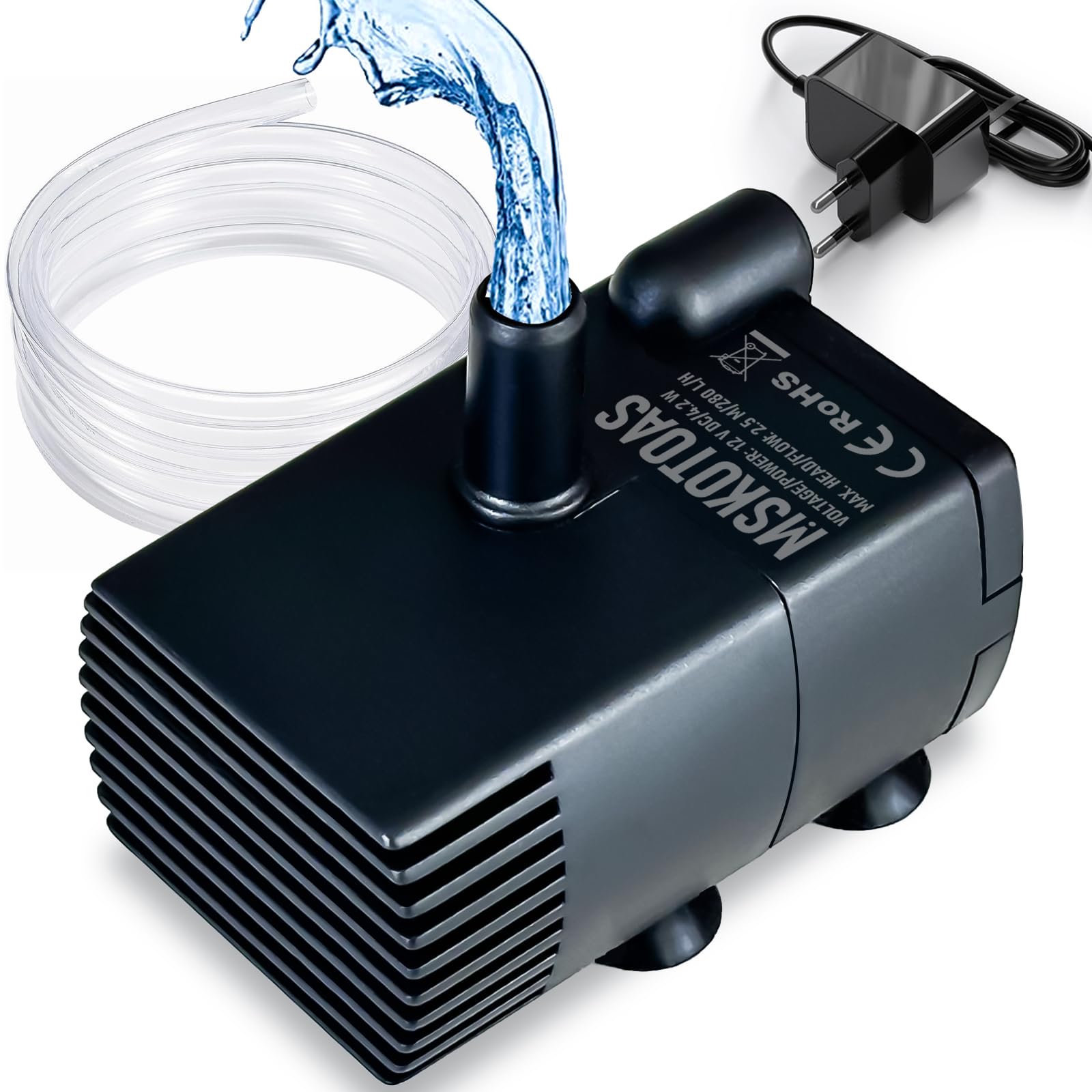 Automatische kleine Tauchpumpe mit Wassersensor, 2,5m 280L/h Mini-Kondensatpumpe, Wasserablauf für Entfeuchter, Klimaanlage, Eismaschine, Keller, Bautrockner, automatisches Ein Aus