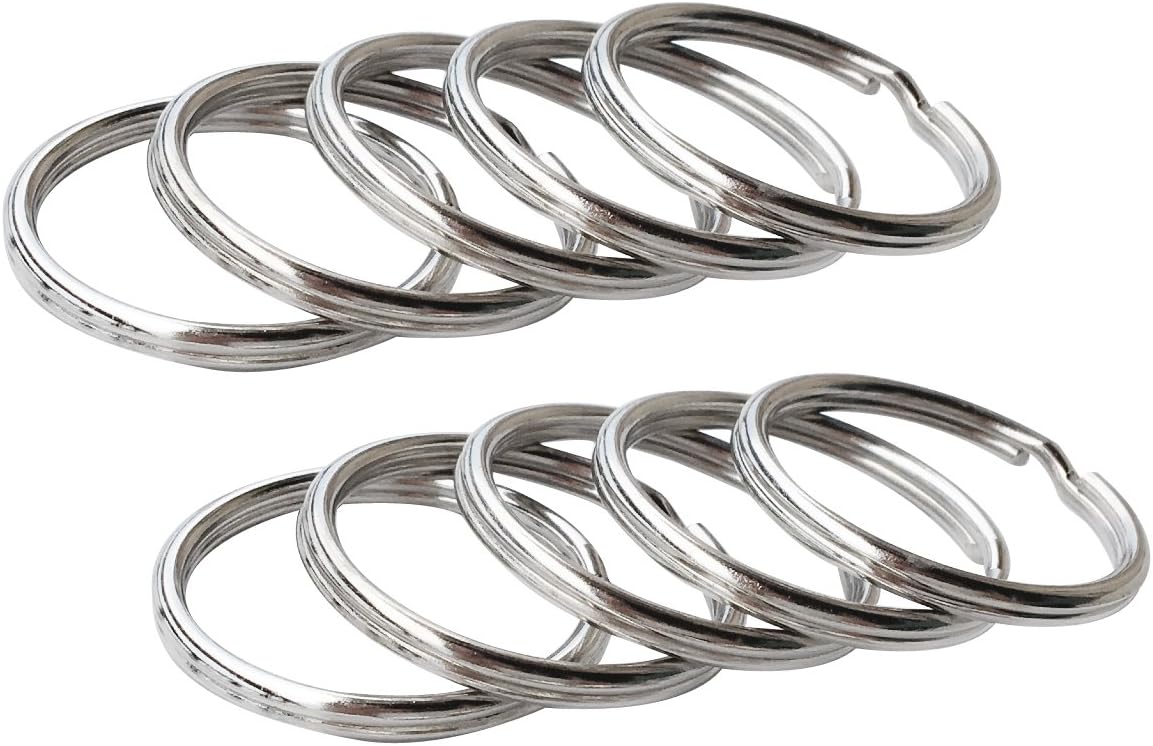 Key Ring/Key Chain, 50 Pack 1 inches Split Round Metal Silver Keyring for Home/Car/Outdoor/Arts/Lanyards/CraftsKeys Organization: Office Products