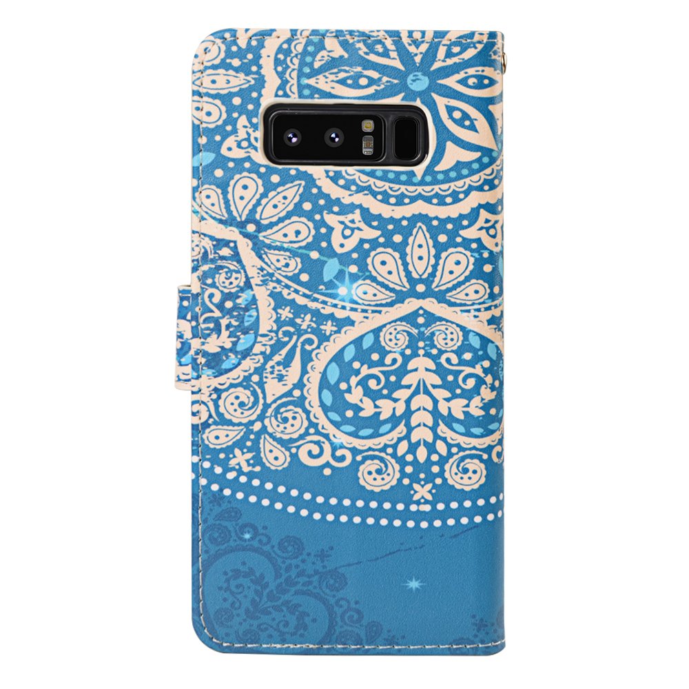 Galaxy Note 8 Case, MagicSky Galaxy Note8 Wallet Case, Premium PU Leather Wristlet Flip Case Cover with Card Slots & Stand for Samsung Galaxy Note8 - Flower2