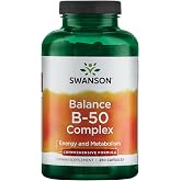 Swanson Balance B-50 High-Potency B Vitamin Complex, 250 Capsules | For Busy Adults Seeking Immune, Heart, and Nervous System Support, Comprehensive Blend of B Vitamins with B12