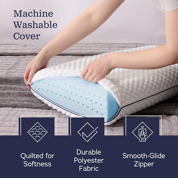WEEKENDER GEL MEMORY FOAM PILLOW – STANDARD SIZE – 2-PACK – MEDIUM FIRM FEEL – NECK & SHOULDER SUPPORT – FOR BACK & SIDE SLEEPERS – HOME, HOTEL, & HOSPITAL ESSENTIALS