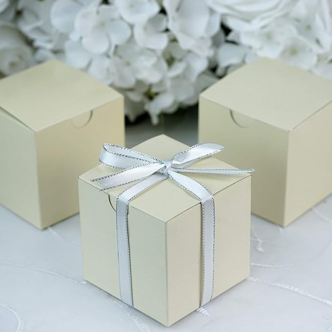 Efavormart 100 pcs of 3x3x3 Ivory Favor Box for Candy Treat