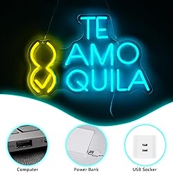 NINSNINT Teamo Tequila Neon Sign, Letter Neon Signs