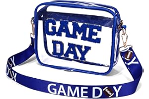 HZEYN Clear Bag for Stadium Events,Game Day Clear Bag Stadium Approved Football Clear Crossbody Purse Bag for Sports