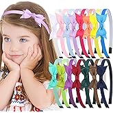 XIMA Mini Hair Bows Headbands for Girls,Cute Knoted Ribbon Bow with Head Band with Teeth for Kid Toddlers Children Teens Hair Accessories Pack of 15-A