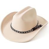 Jastore Kids Cowboy Hat for Girls Boys Western Cowgirl Hat with Buckle Belt Cattleman Style Cowboy Hat
