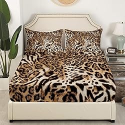Feelyou Leopard Print Bed Sheets Cheetah Print
