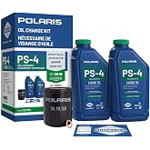 Polaris PS4 Oil Change Kit for Specific RANGER, RZR, SPORTSMAN, ACE 570 Models With 4 Stroke Engine, Includes 2 Quarts of PS-4 5W-50 Full Synthetic Oil, 1 Oil Filter, Genuine OEM - Part 2202166