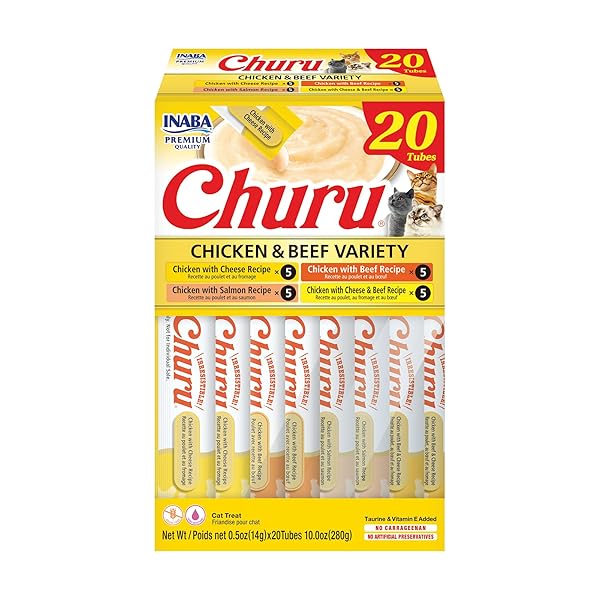 INABA CHURU CAT TREATS, LICKABLE, SQUEEZABLE CREAMY PURÉE...