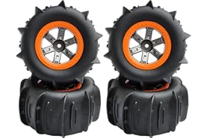 GDOOL RC Paddle Tires Wheels LG-ZJ02 25-ZJ02 for High Speed 9125 X07 X08 X17 9155 9156 RC Cars 9201E 9205E 9206E 200E 201E RZ001G-A 104009 RC Trucks (4 PCS)