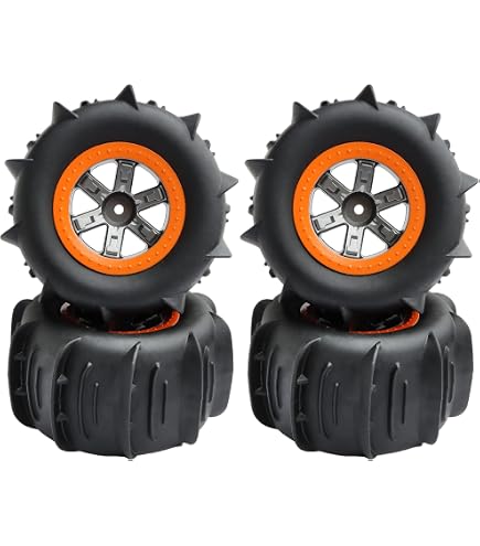 4 Pneus RC Pour Sable/Neige - 1:14, 1:16, 1:18 - Roues Universelles à Bonne Adhérence