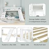 BTM Children's Bunk Bed Frame 3FT with Ladder & Slide, Storage Steps view 5