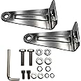 Audak LED Light Bar Side Mounting Brackets Kit Universal Stainless Steel Side Mount for Double Row Straight or Curved LED Light Bar (Pack of 2)