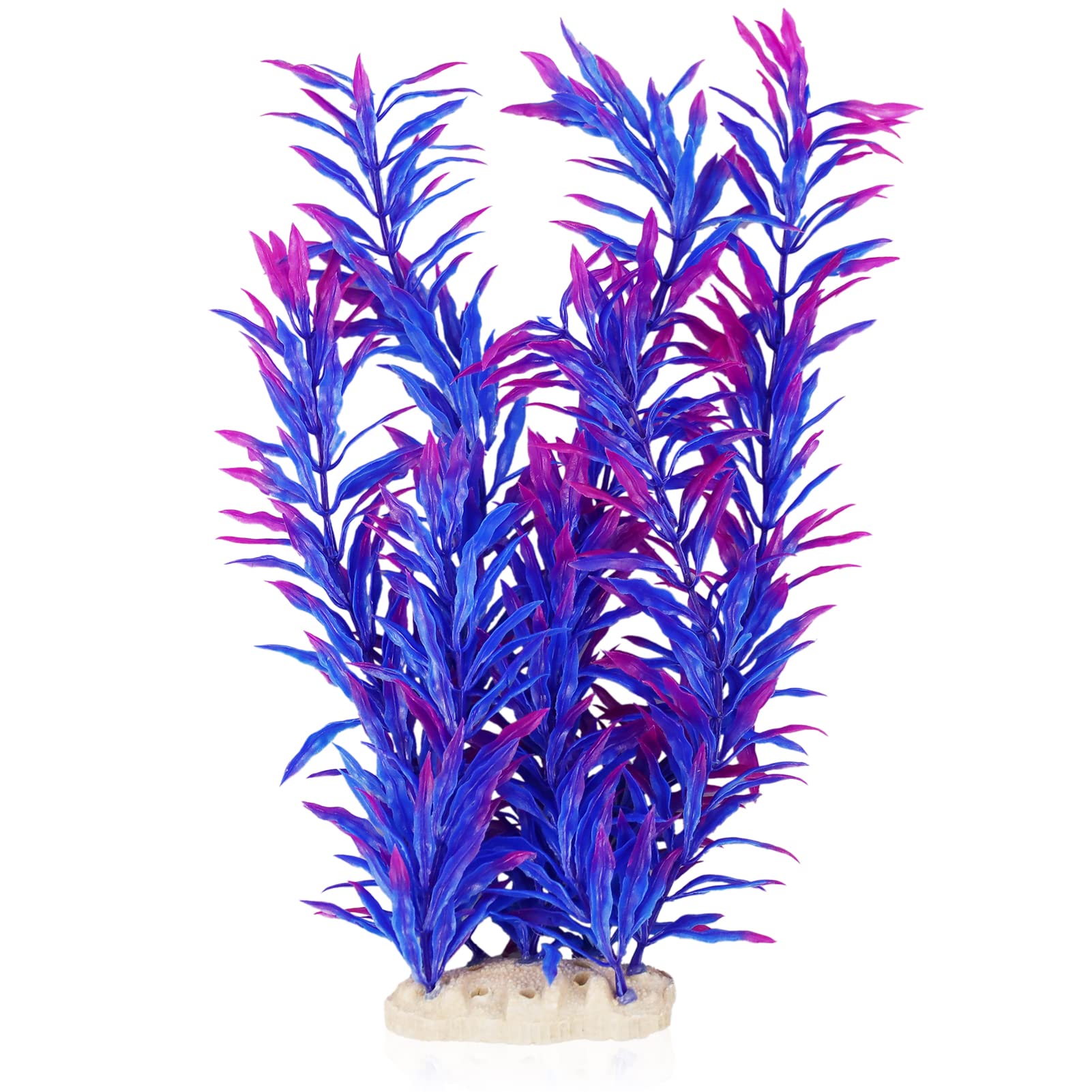 LAMXD Aquarium Fish Tank Plastic Plants, Simulation of Aquatic Plants Purple Aquarium Aquatic Plants for Fish Tank Ornament Natural Design Decorations (32cm/12.5Inch)