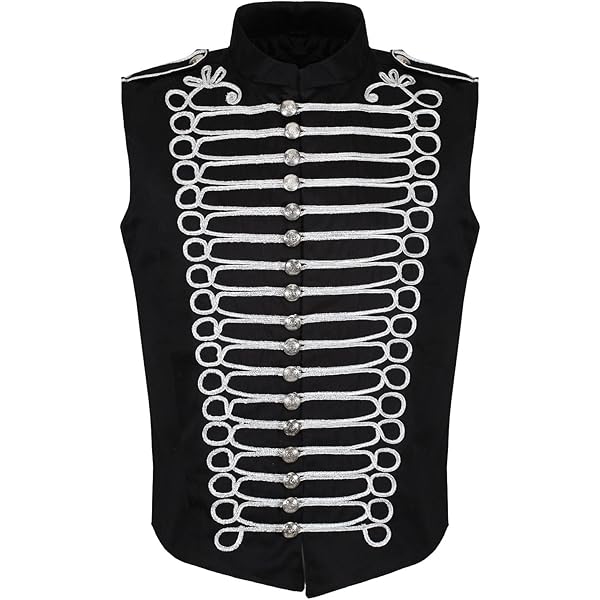 Amazon.com: Darkrock Men's Military Hussar Sleeveless Vest Red