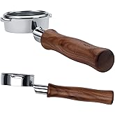 Normcore 58mm E61 Naked Portafilter for Lelit, Flair 58, ECM, Rocket, E61 Group Heads Machines, Bottomless Espresso Portafilter with 18g Basket, Genuine American Walnut Handle