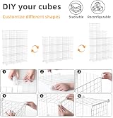 AWTATOS Cube Storage Unit 12 Cubes Wire Shelves White USCIH12WE view 6