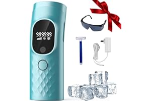 IOUNIYA Laser Hair Removal for Women and Men - Permanent Painless Ice Cooling IPL Device Remover Machine with Shaver, Goggles, 999,999 Flashes for Body and Face, Corded