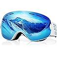 EXP VISION Snowboard Ski Goggles Men Women Youth, Anti Fog OTG Winter Snow Goggles Spherical Detachable Lens