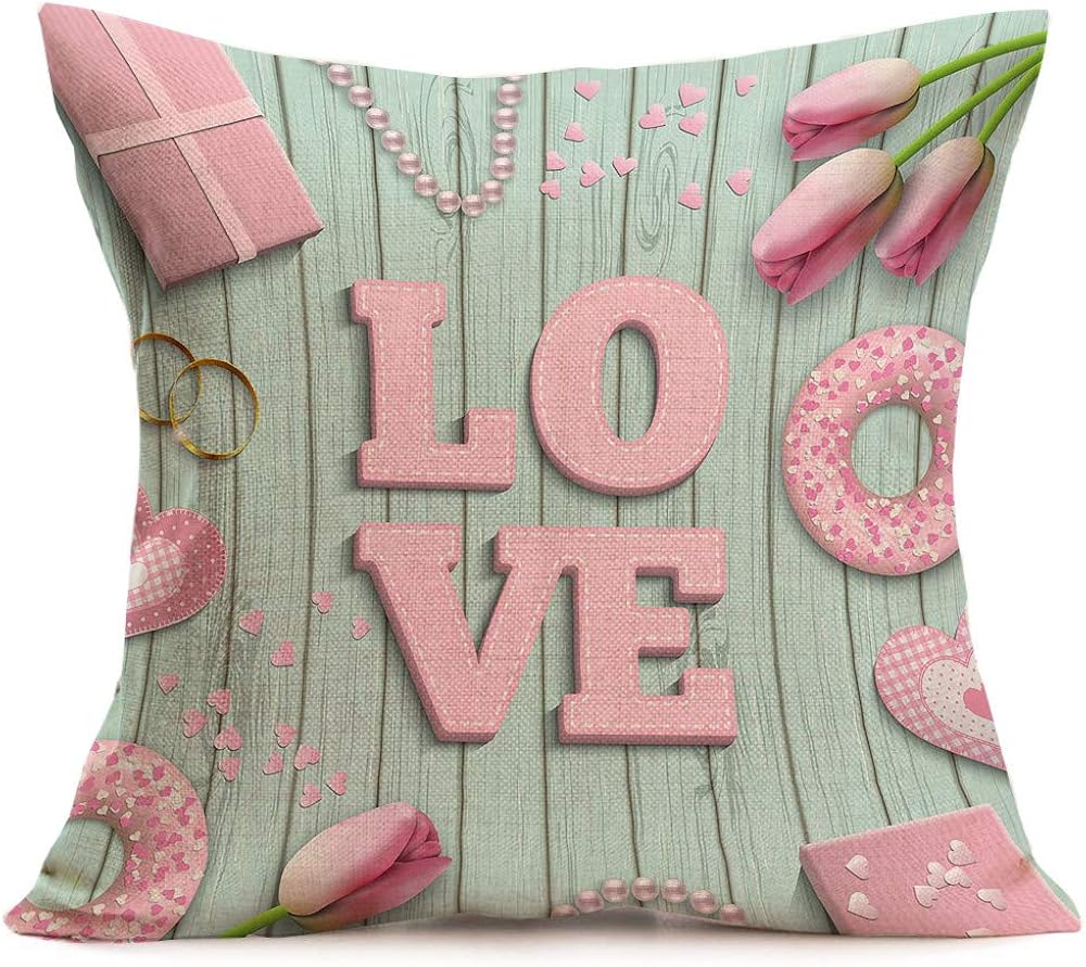 Cushion Covers, Valentine's Day Solid Color Thick Decorative