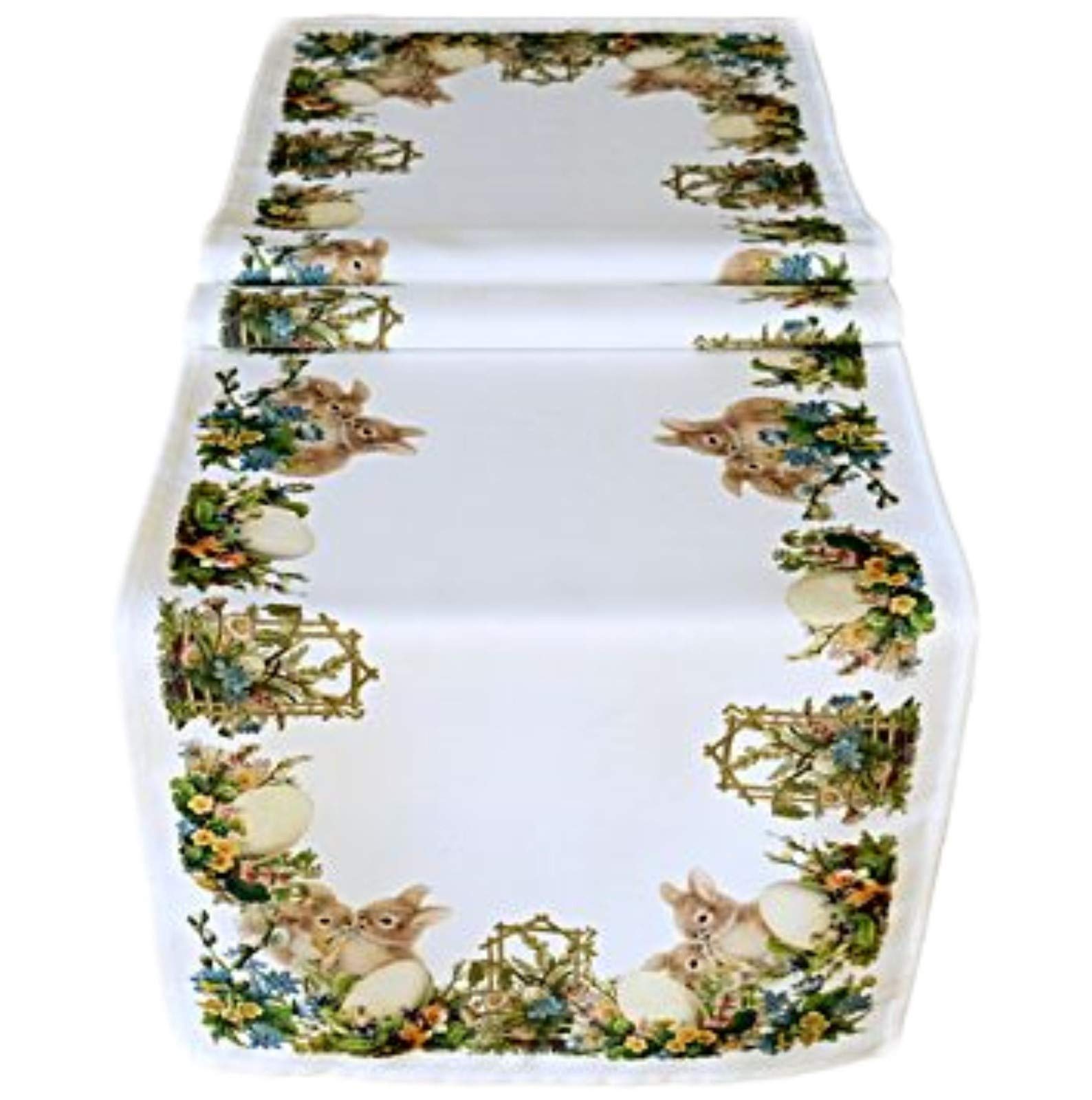 Raebel Tablecloth, Table Topper, Easter Table Decoration, Spring, Easter Bunny, Nostalgia, Polyester (Tablecloth, 40 x 140 cm)