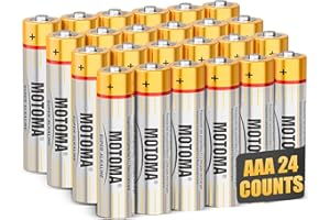 MOTOMA AAA Batteries 24 Pack 1.5V 720mAh Alkaline AAA Battery Long Lasting Power Triple AAA Batteries AAA Size for Household Electronic Devices (Non-Rechargeable)