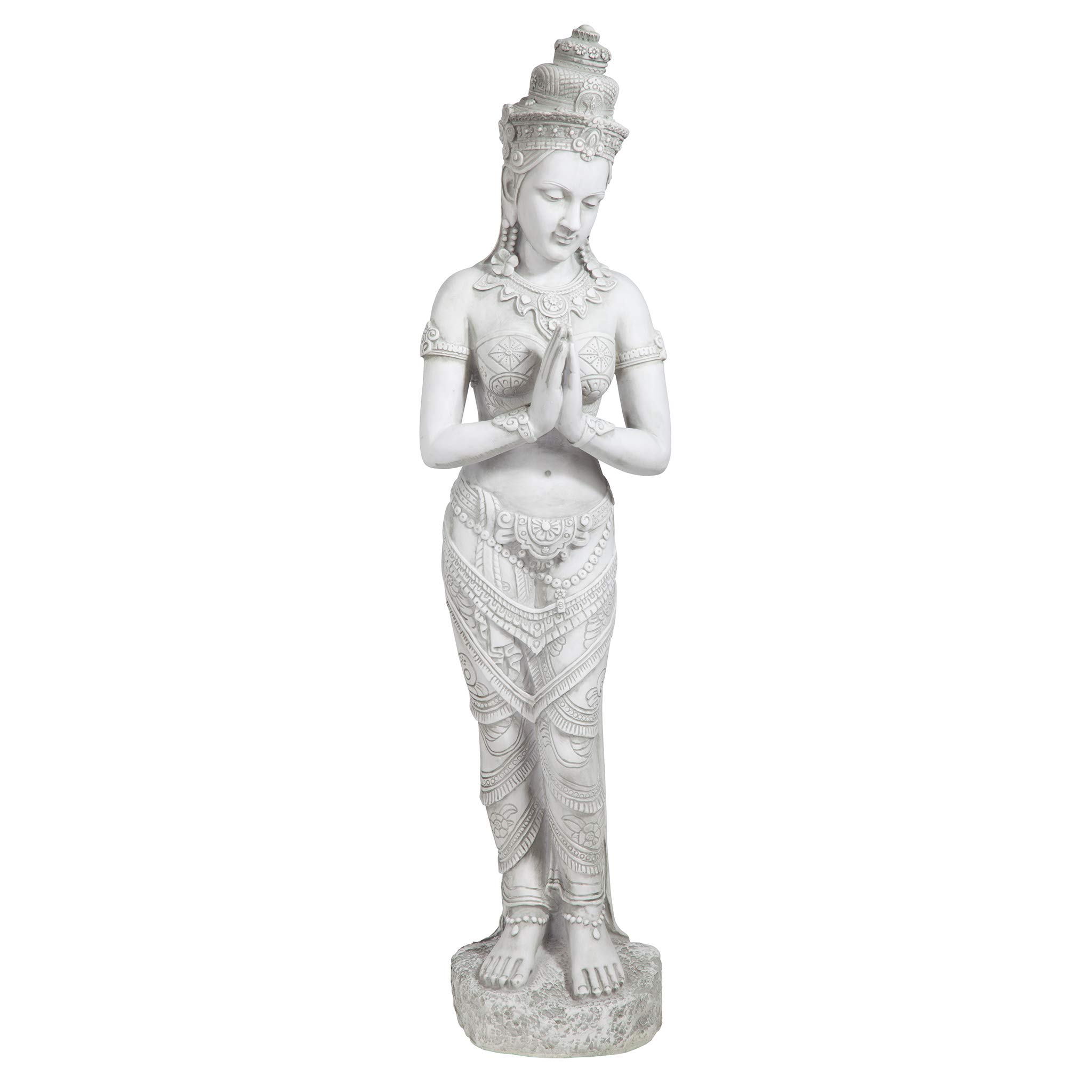 Design Toscano KY1459 Thai Teppanom Beautiful Being Asian Decor Garden Statue, 89 cm, Polyresin, Antique Stone