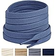 Handshop 2 Pairs Flat Athletic Shoelaces 5/16" in 40"-63" Wide Sneaker Replacement Shoe Laces