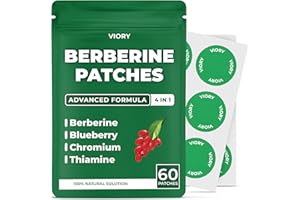 VIORY Berberine Patches | Berberine Patch with L-Glutamine, Garcinia Cambogia, Resveratrol for Women & Men | 60 Days Supply