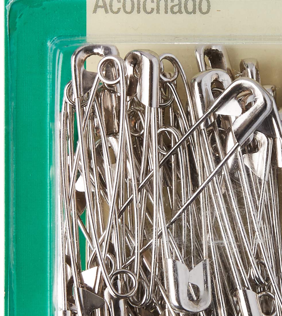 Dritz 2-Inch Quilter's, 40 Count, Nickel-Plated Steel Safety Pins, Size 3
