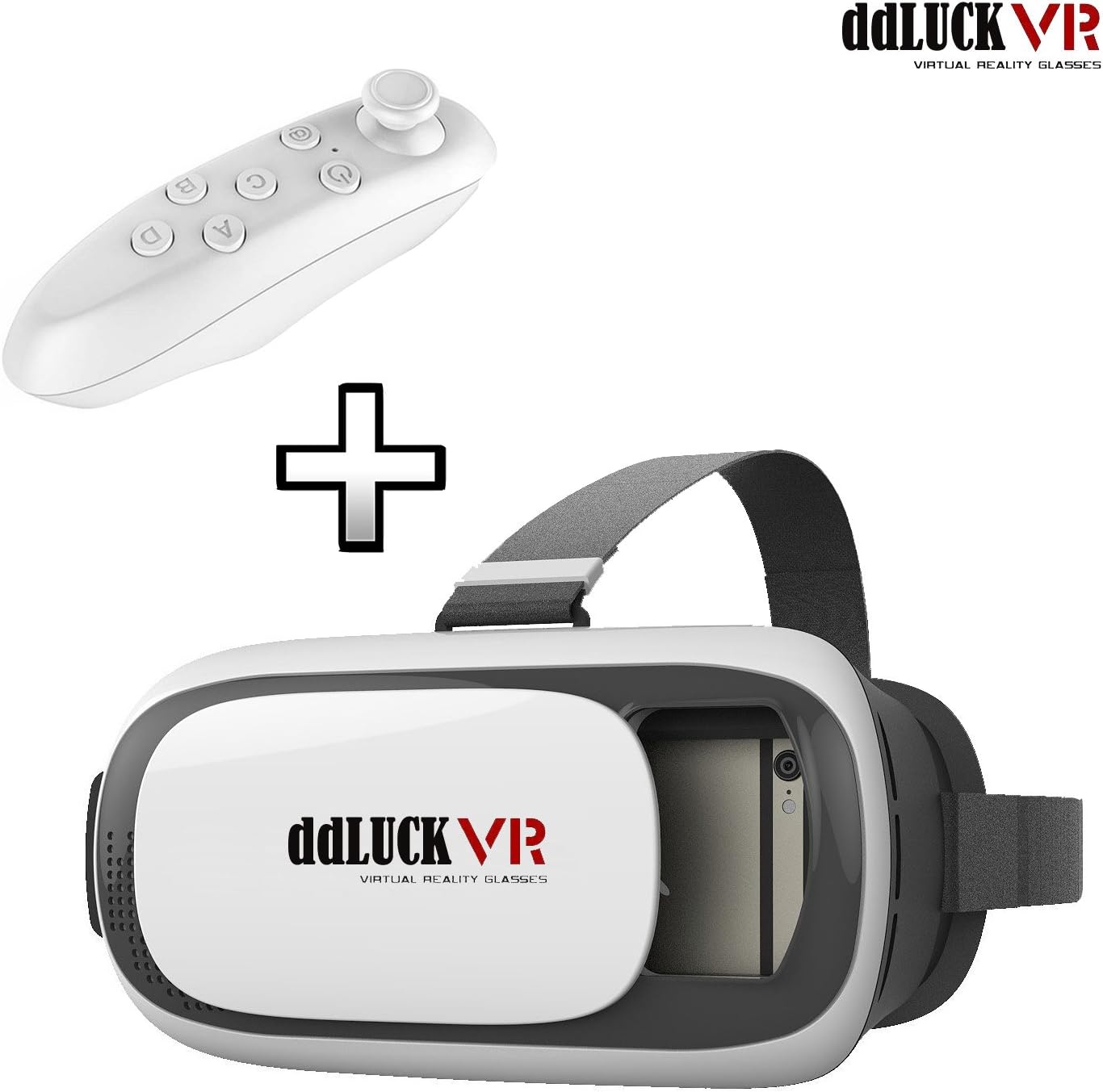 Globalvr NEWEST VERSION VR GLASS 2nd BIG LENS Virtual Reality Headset 3D Video Movie Game Glasses +Remote Controller For 3.5"-6" IOS Android Smartphones iPhone 6/6plus 5/5S Samsung Galaxy S6/Edge