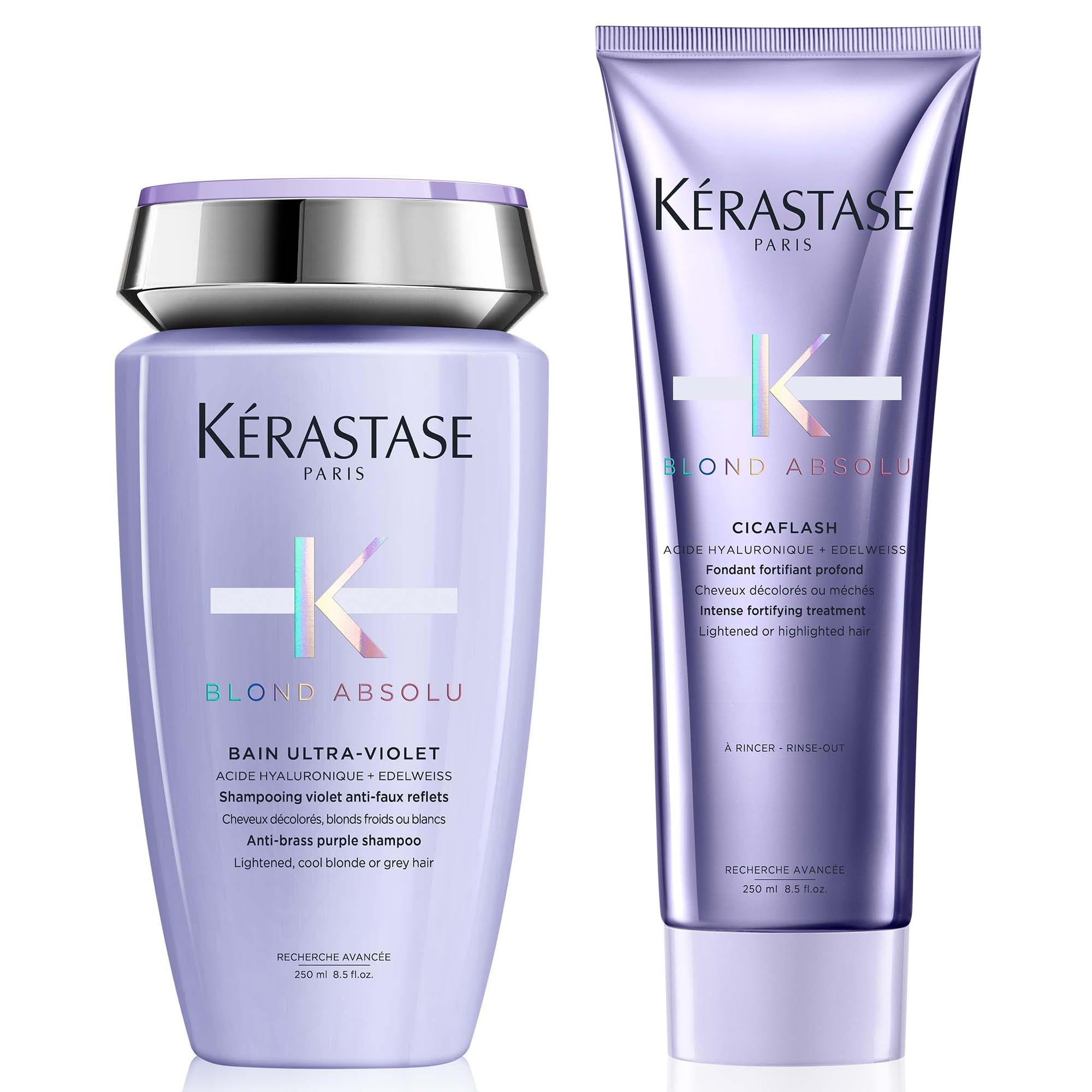 Kérastase Blond Absolu Bain Ultra-Violet 250ml & Blond Absolu Cicaflash Conditioner 250ml Duo