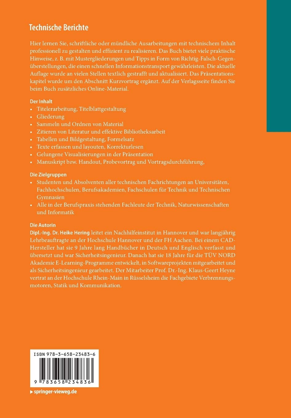 Technische Berichte Verstandlich Gliedern Gut Gestalten Uberzeugend Hering Heike Heyne Klaus Geert Amazon De Bucher