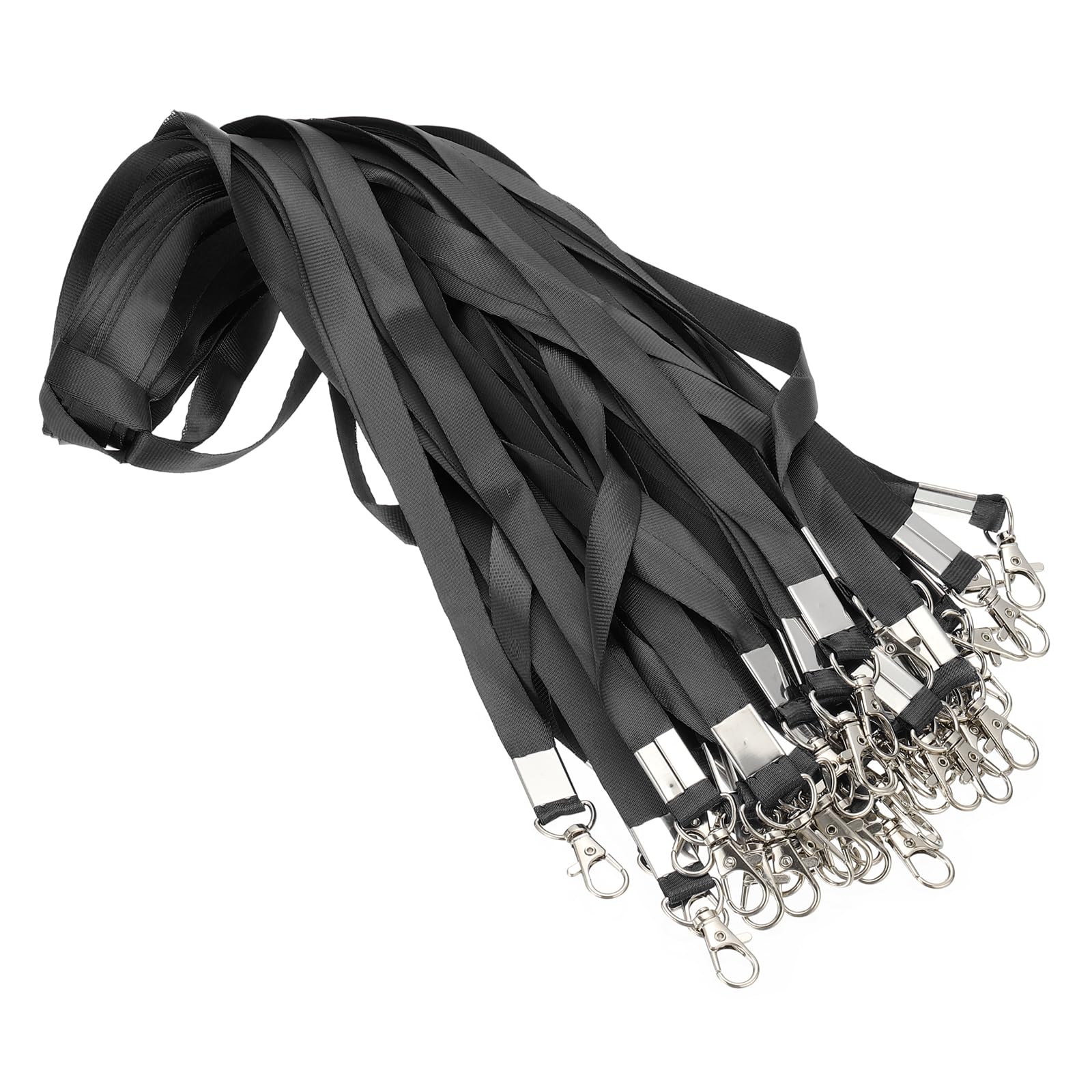 PATIKIL 48cm Lanyards Bulk, 100pcs Teacher Lanyards for ID Badges Keys Badge Lanyard Durable Personalized with Clip for ID Card, Black