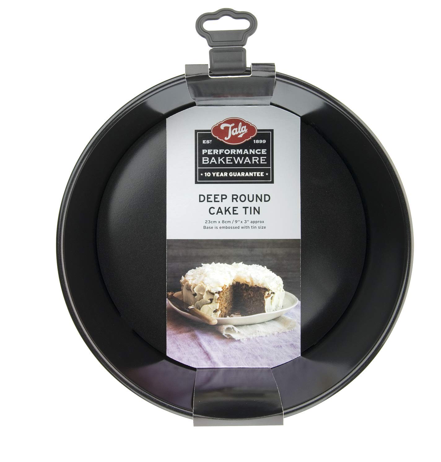 Tala Performance, Loose Base Round Deep Cake Tin, Professional Gauge Carbon Steel with Eclipse Non-Stick Coating, 23 cm / 9" Cake Pan; Ideal for Celebration Bakes, Black — image 1
