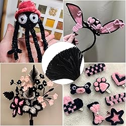 ESUOHYM 200 PCS Black Colors Pipe Cleaners Craft