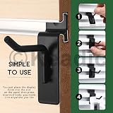 Keadic 20Pcs 4" Heavy Duty Slatwall Hooks Black Stainless Steel for Garage Shop view 5