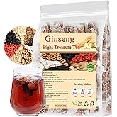 Ginseng Eight Treasure Tea, Kidney Tea Formula Ginseng Five Treasure, 10g*20PCS Red Date Wolfberry Mulberry Goji Berries Herbal Teabag